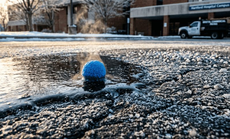 The “Refreeze” Trap: Why Standard Rock Salt Fails Bristol Parking Lots in Mid-February
